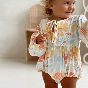 NONI & CO. LAGUNA FRONT TIE BABY ROMPER